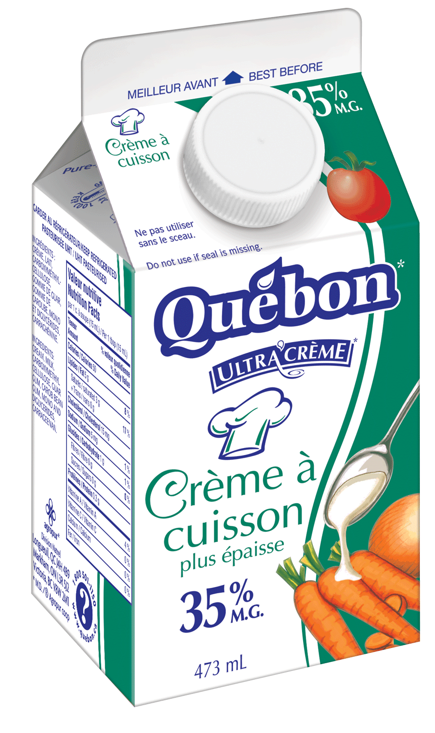 473ML CRÈME CUISSON 35% QUEBON | Agropur Solutions
